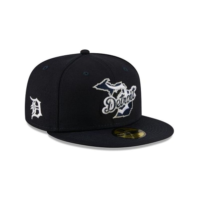 Detroit Tigers Gorra | New Era MLB Local 59fifty Fitted Cap Mexico - Azules